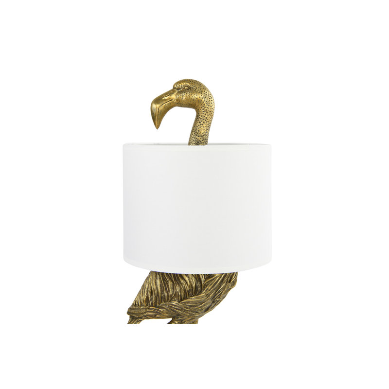 Resin Flamingo Table Lamp with Linen Shade