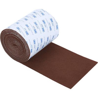 Adhesive Felt Strip Roll Furniture Floor Protectors, Heavy-Duty Cut-to-Fit Felt Pads for Hardwood Floors, Brown, 5" x 120"