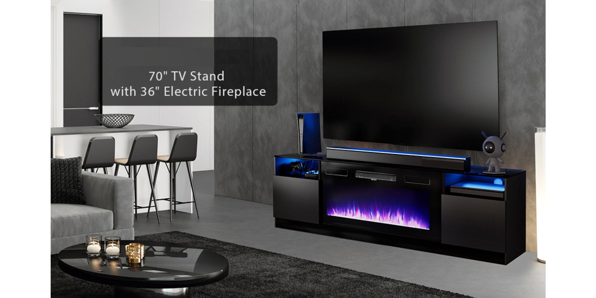 Ivy Bronx 70’’ Media Console for TVs up to 78” with 36” Electric