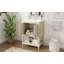 Meuble-lavabo de luxe moderne de 24 po avec lavabo en céramique, tablette ouverte et rangement fermé pour un design élégant-129184373