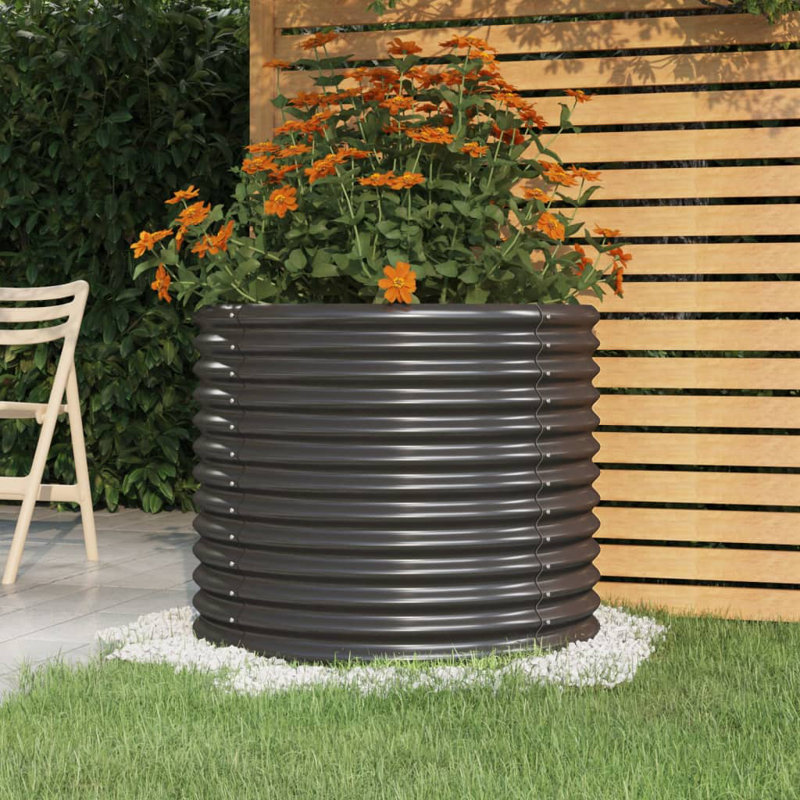 Garden Raised Bed Powder-coated Steel, 26.77" H x 31.50" W x 31.50" D, Anthracite