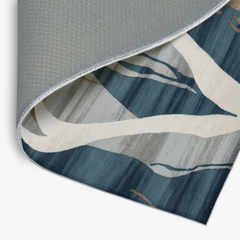 Tapis intérieur et extérieur gris Watercolor, Rectangulaire 2 pi x 3 pi