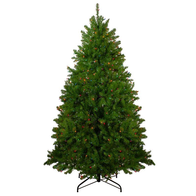 Arbre de Noël artificiel pin pré-éclairé pré-éclairé - lumières multicolores, H 6,5 pi