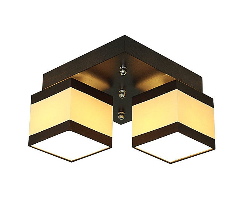 Partee Semi Flush Mount, Dark brown, Cream and brown