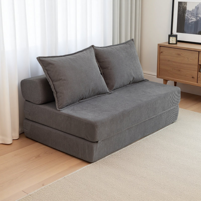 Foldable Sofa Bed Sleeper Lounge Chair With Pillow Floor Mattress Floor Couch With Backrest For Living Room/Dorm/Guest Room/Home Office