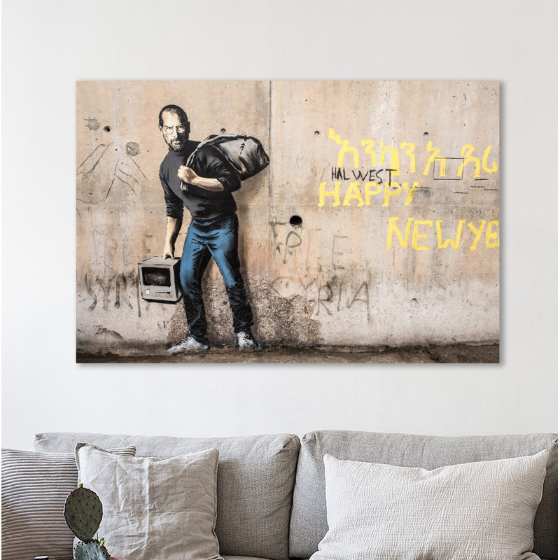 Le fils d'un émigrant syrien par Banksy, impression sur toile, H 16 po x l 24 po x P 1,5 po