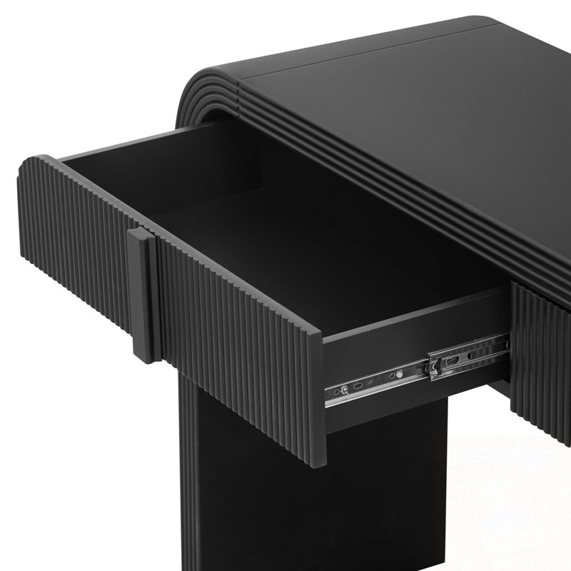 Console avec 2 tiroirs de rangement, Noir
