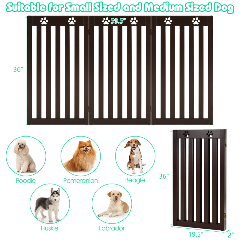 Barrière pour animaux Kol bisen, Espresso, L 59,5 po