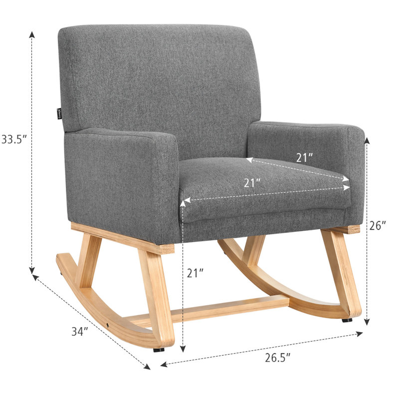 Chaise berçante Nedlands, Gris