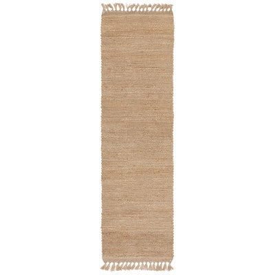 Natural Fiber Hand Woven Jute Pile Solid Color Rug