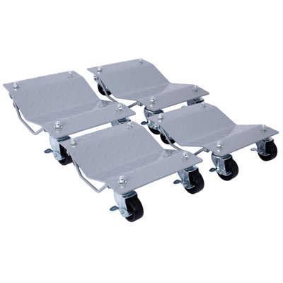 Car Dolly, Heavy Duty Wheel Dolly,4 Tire Wheel Dolly Car Stakes 6000Lbs Capacity