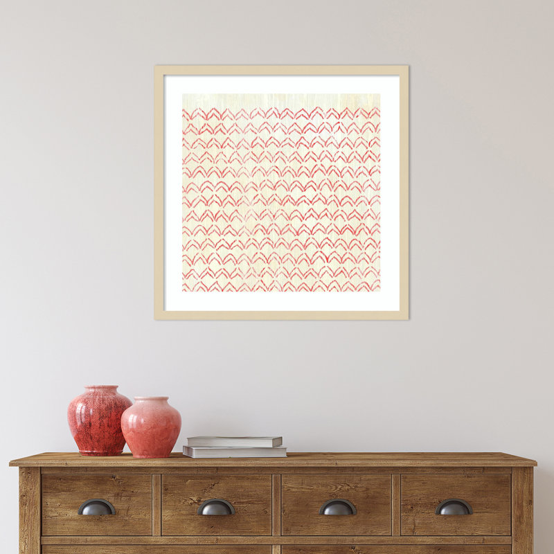 «Moura Weathered Patterns in Red VI» par June Erica Vess - reproduction d'art encadrée, Brun, H 25 po x l 25 po x P 1 po