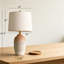 Lampe de table en céramique 24,5 pouces avec abat-jour en lin, lampe de chevet rustique vintage pour salon, entrée de table de chevet, cordon de 5 pi, douille E26