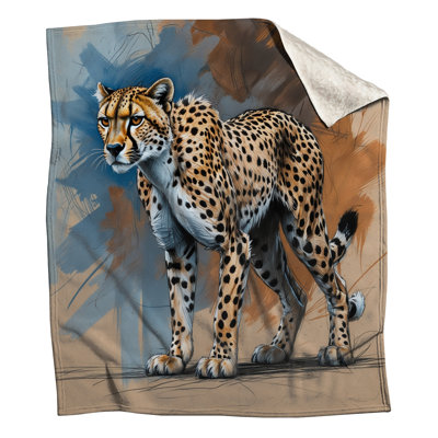 Cheetah Illustration Painting Blankets