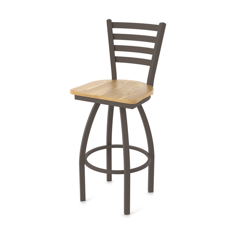 Tabouret pivotant Jackie, Bronze, Bois - Chêne naturel, Très grand (siège d'une hauteur de 36 po)