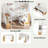 Loft Bed With Desk, Shelves, 2 Built-in Drawers And Storage Staircase-1091582375