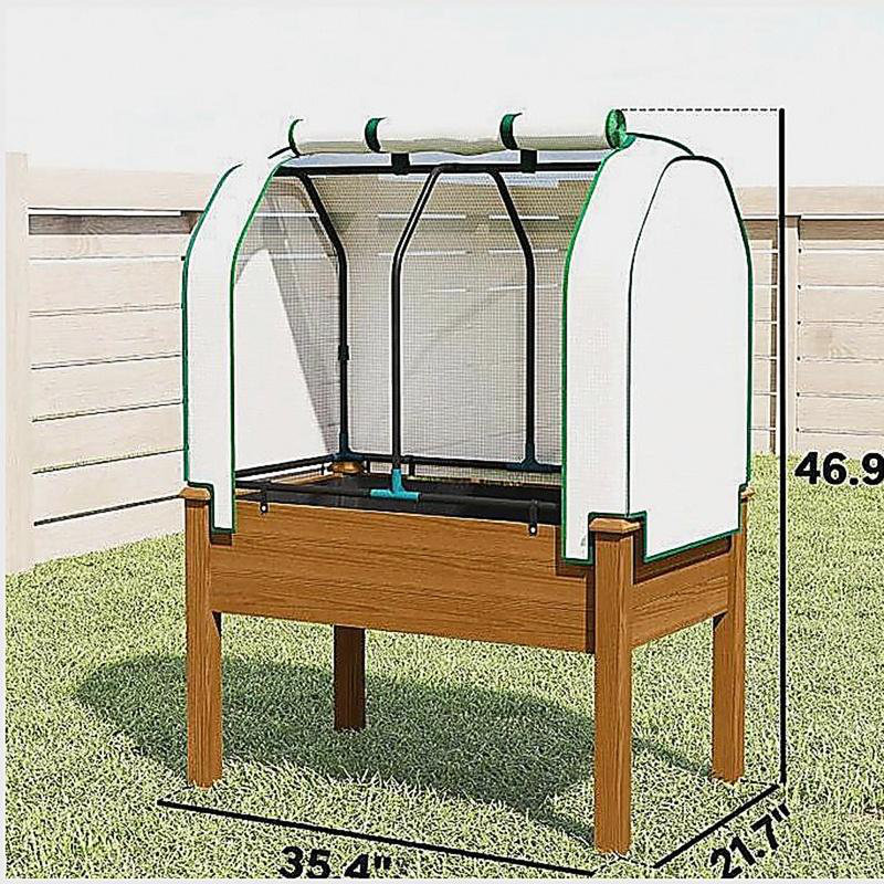 Outdoor Planter Box,Convenient Raised Garden Bed, Brown