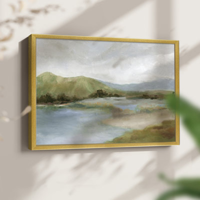 Foothills With Lake - Imprimé encadré - Restickable