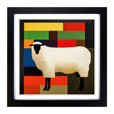 Sheep Suprematism 1 Piece Single Picture Frame Wall Art
