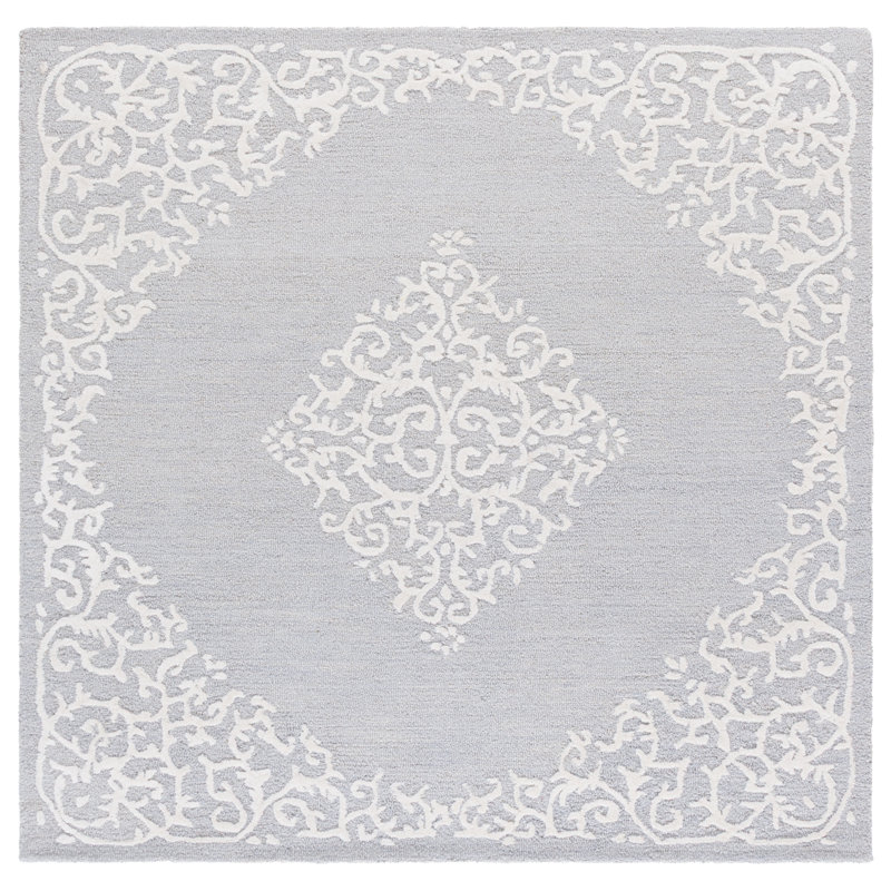 Metro 710 Hand Tufted 80% Wool; 20% Cotton Damask Rug, Square 6'
