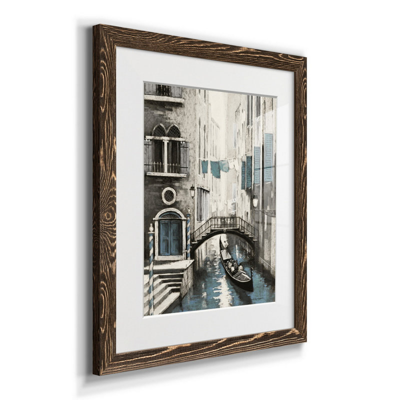 Venise I - reproduction d'art, Walnut Framed Paper, H 24 po x l 18 po x P 1,5 po, Blanc