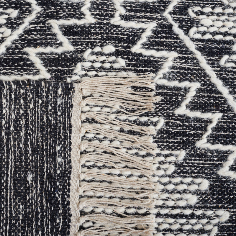 Jessenia Flat Weave Wool Geometric Rug, Rectangle 8' x 10'