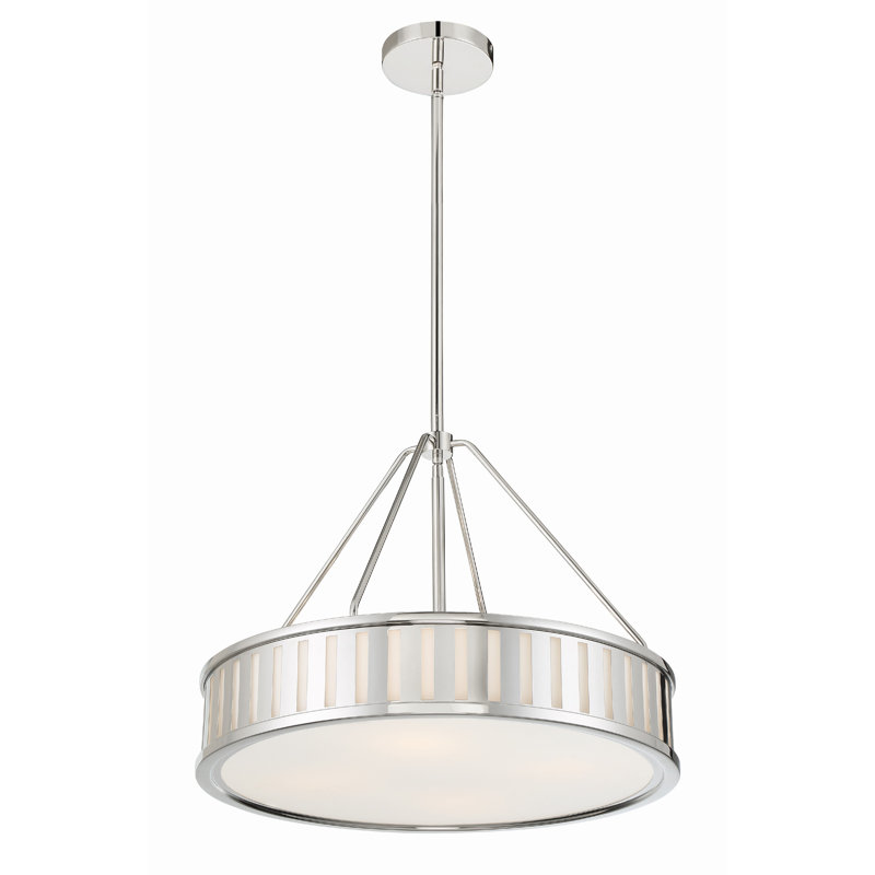 6 - Light Lantern Pendant, Nickel, 28"