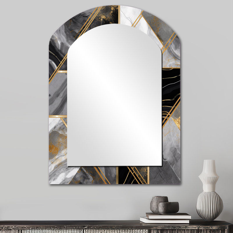 Lal - Miroir abstrait en métal, 34 po x 25 po