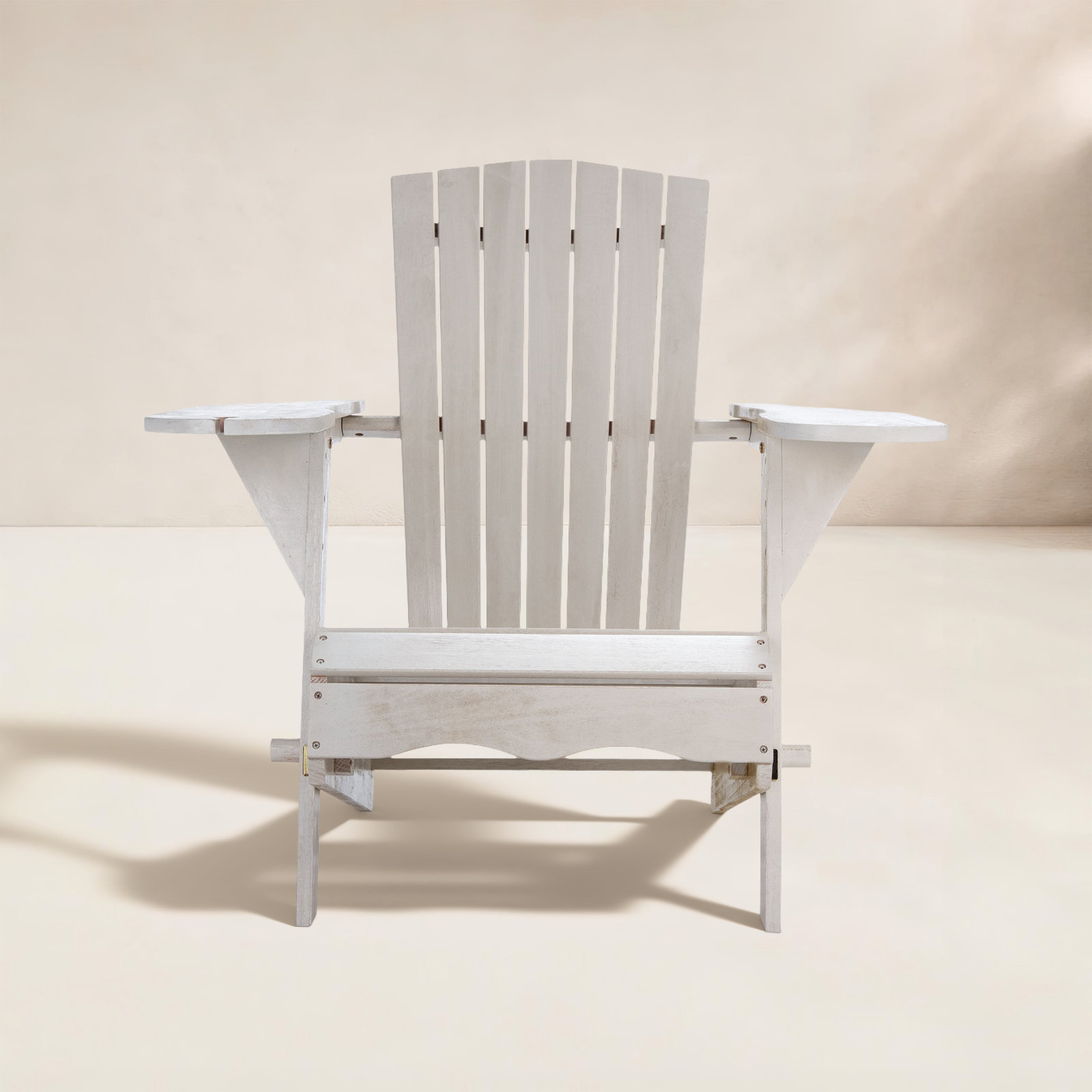 Boonville Eucalyptus Outdoor Adirondack Set, White
