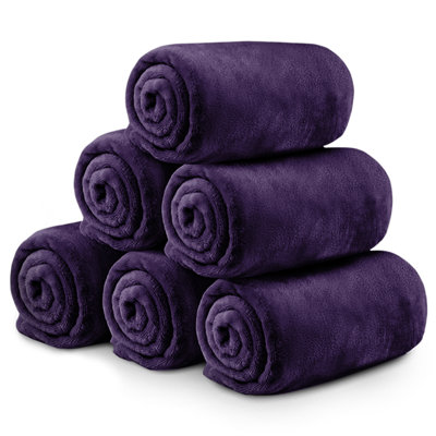 Plush Fleece Blanket – Set Of 6 | Queen Size 90X90" | oft, Warm, Lightweight Bedding Blankets