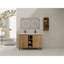 Meuble-lavabo autoportant de 48 po avec lavabo double et support de rangement, portes à fermeture douce, armoire de rangement 00612IMO-07148IMOX (KD-Packing)