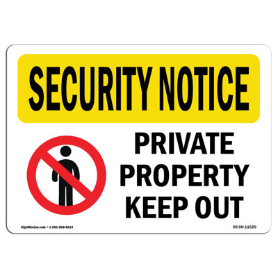 Private Property Keep Out Aluminum Sign 12 x 18