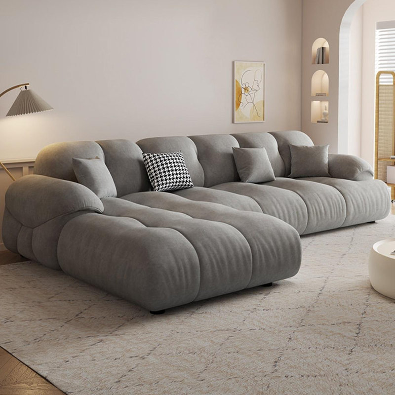 Canapé modulaire 2 pièces rembourré, Grey, H 27,56 po x l 104,33 po x P 66,93 po, Left Hand Facing