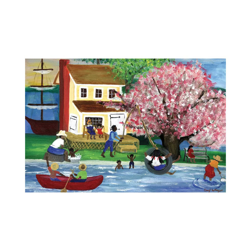 Maison afro-américaine Summertime, H 12 po x l 18 po x 1,5 po, Toile tendue