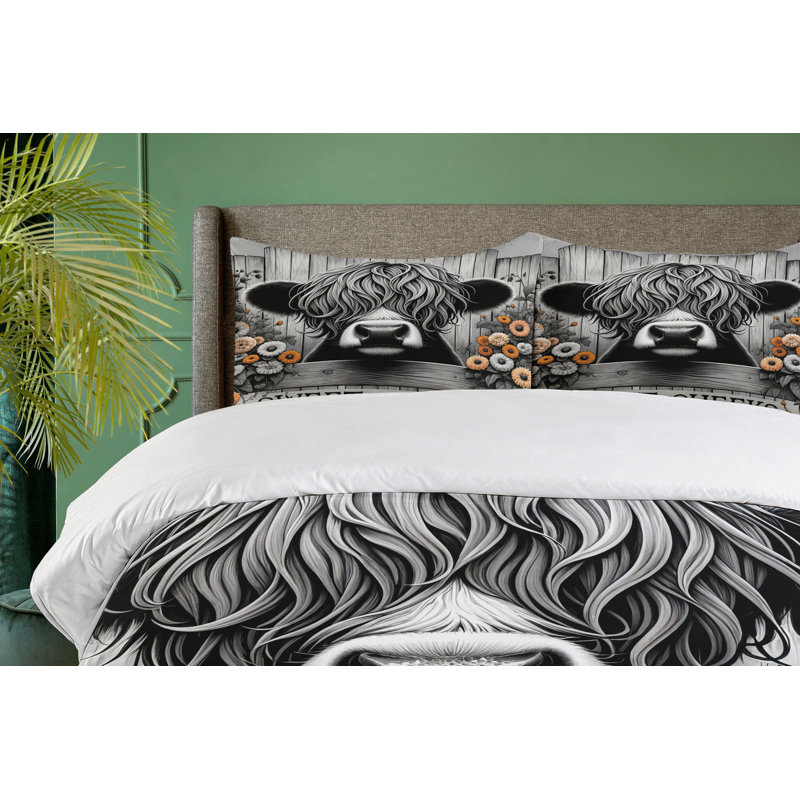 Rustic Duvet Cover, California King Duvet Cover + 2 Standard Shams