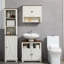 Bathroom Cabinet, Pedestal Vanity Storage Cabinet With Double Doors And Storage Shelves