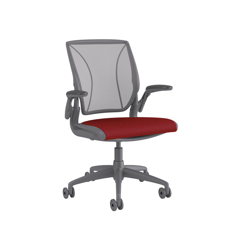 Mesh Task Chair, Gray, Pinstripe/Silver, Pinstripe/Silver