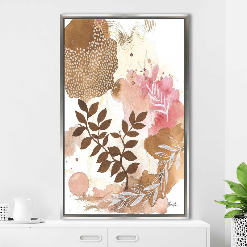 Nature Bliss II par Laura Horn - Peinture, H 51,5 po x l 31,5 po x P 2 po, Cadre flottant argent