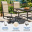 4 chaises de patio pivotantes d'extérieur 4 pièces, chaises de patio à structure en métal rotative à 360 ° avec tissu Teslin épaissi, chaises de terrasse pour l'extérieur avec accoudoirs pour terrasse et cour-80120834
