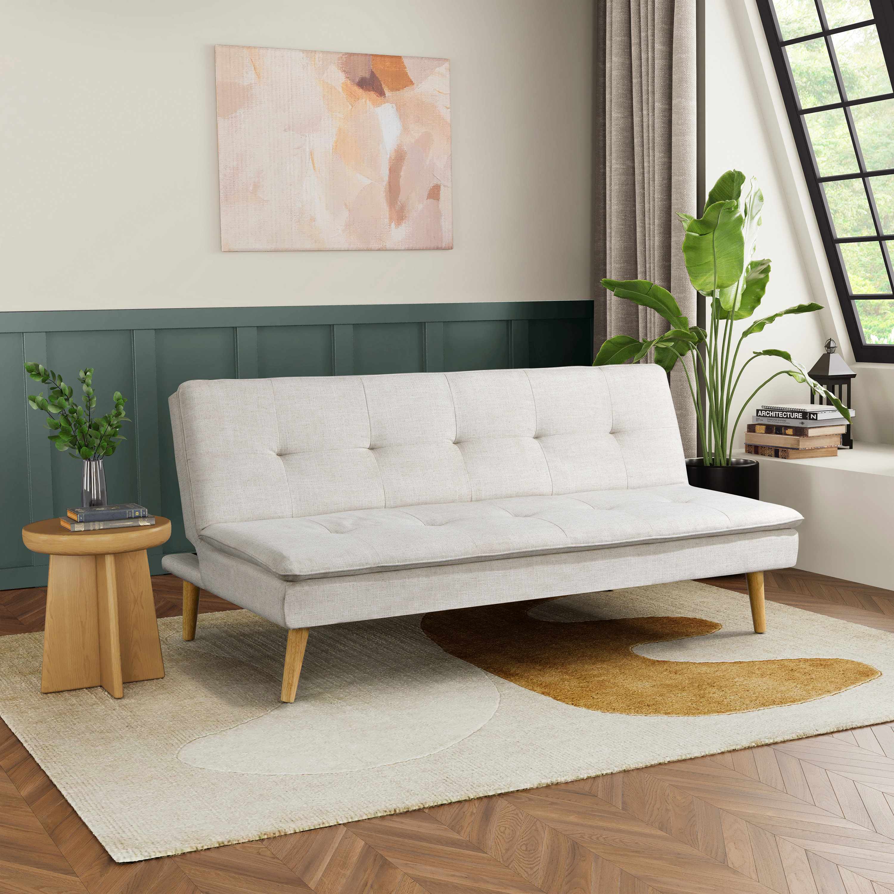 FLANNEL SOFA 　STRAND(WN)　スツール ウォールナット無垢材木フレームの格子の美しいデザインソファ
