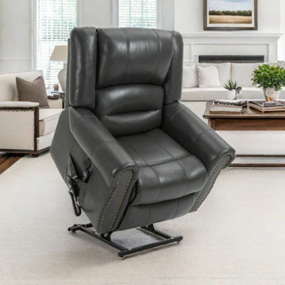 Aura 40" W Dual Motor Power Lift Recliner Infinite Position With Heat And Massage by Latitude Run