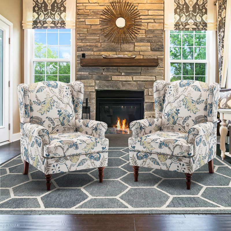 Wingback Chair Sitting Chair Cover MINGPINHUIUS Velvet Wingback