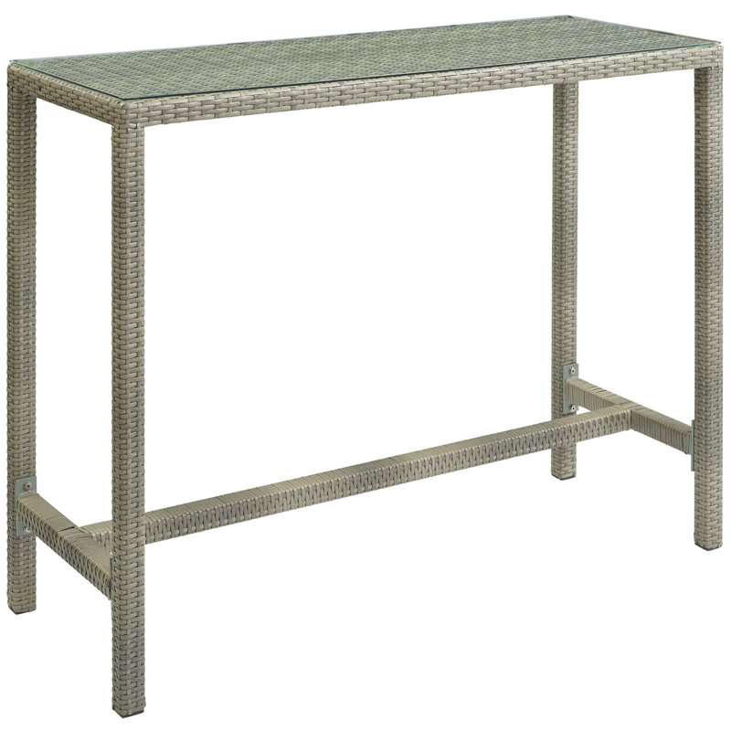Grande table de bar Conduit, Velours gris pâle