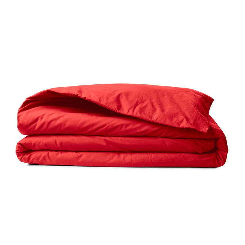 Premium Ranforce Quilt Cover, 102 x 87 | 100% Cotton, 145 Thread Count, Red Color | Durable Button Closure, Machine Washable at 30°C | Luxurious Bedding for Ultimate Comfort & Style