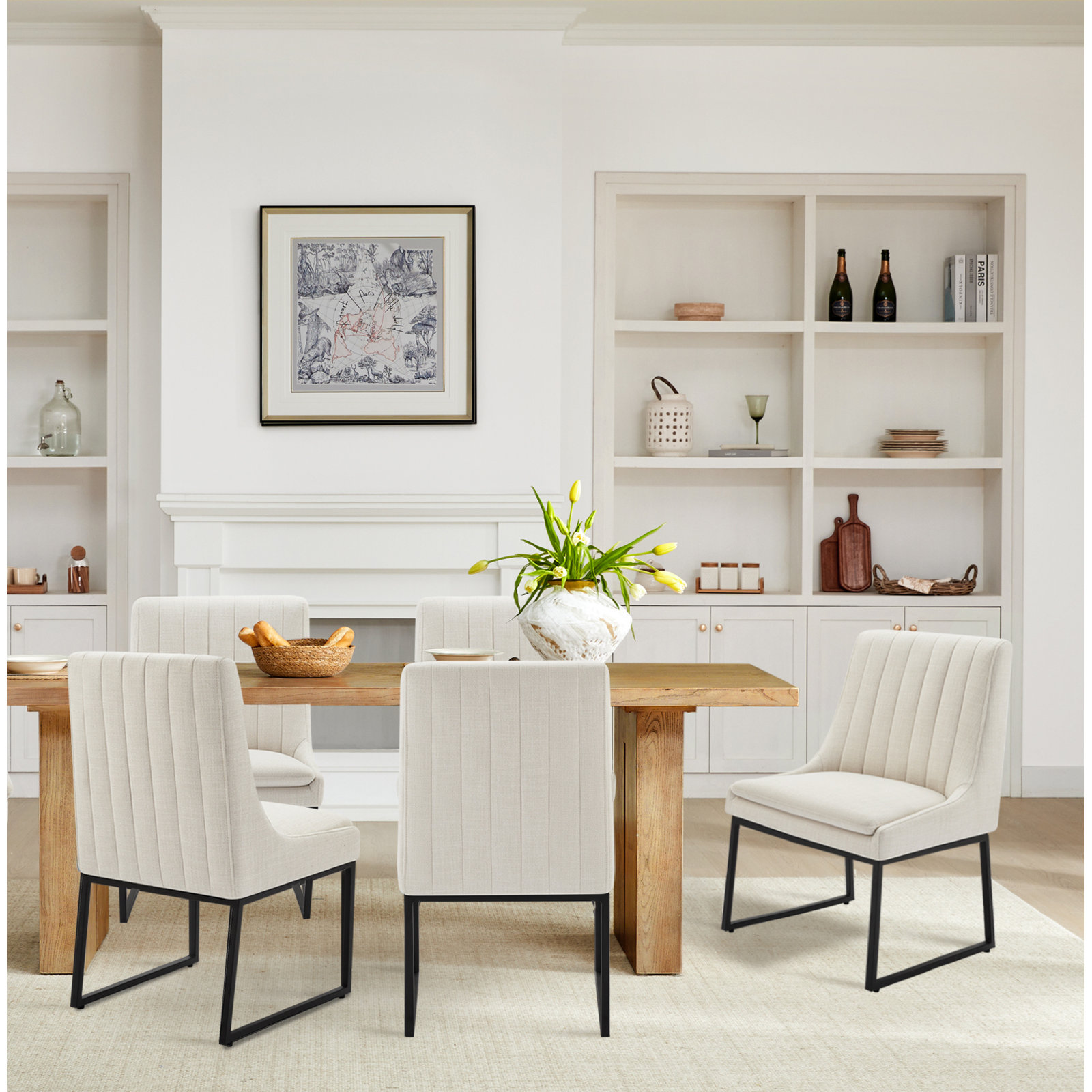 Winn Dining Chair, Effie Linen Performance Linen