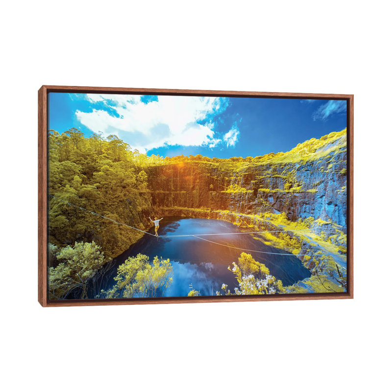 Slackline II by Glauco Meneghelli - Floater Frame Print on Canvas