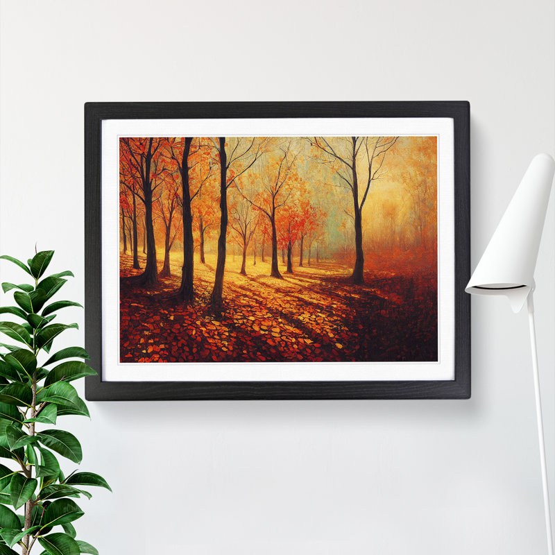 Incredible Autumn Forest - Single Picture Frame Print, Black, 46cm H x 64cm W x 2cm D