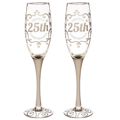 Verre 25 oz 25e anniversaire Flûte à champagne