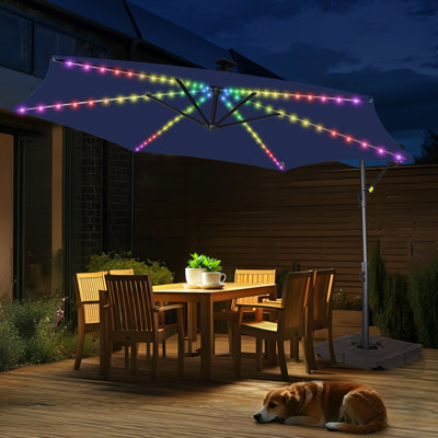 Arlmont & Co. Ershel 120" Colorful Lighted Cantilever Umbrella