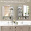 Armoire de rangement avec miroir pour salle de bain, armoire de salle de bain murale avec tablettes réglables